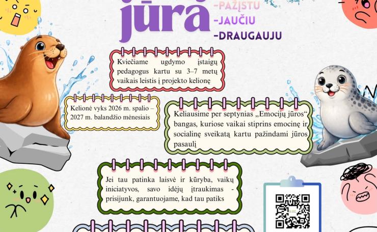 Tarptautinis projektas „Emocijų jūra – pažįstu, jaučiu, draugauju“